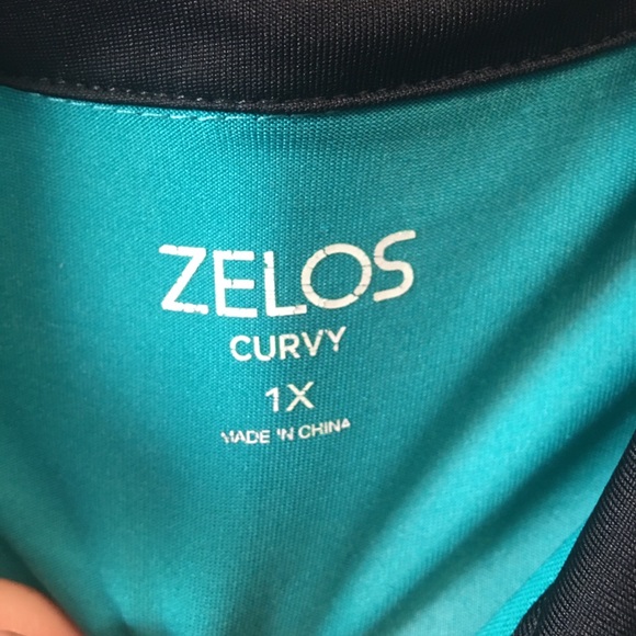 NWOT Zelos green half zip quick dry pullover active top 1X - Picture 2 of 7